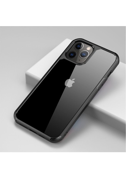 Apple iPhone 12 Için Royal Serisi Akrilik + Tpu Çift Katmanlı Koruyucu Kılıf - Siyah (Yurt Dışından)