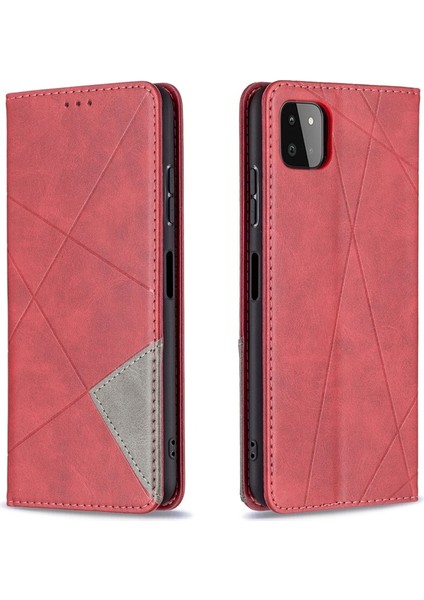 Samsung Galaxy A22 5g Için Geometrik Desen Baskı Deri Telefon Kılıfı (Yurt Dışından)