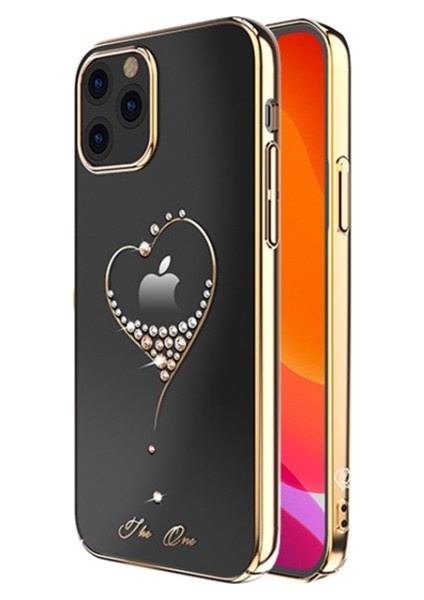 Apple iPhone 12 Pro Için Wish Serisi Swarovski Sert Pc Telefon Kılıfı - Altın (Yurt Dışından)