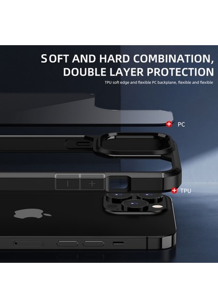 Apple iPhone 13 Pro Max Için Royal Serisi Akrilik + Tpu Çift Katmanlı Koruyucu Kılıf - Siyah (Yurt Dışından)