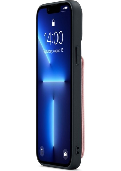 Apple iPhone 13 Pro Için 2'si 1 Arada Ayrılabilir Manyetik Kartlıklı Düşmeye Dayanıklı Pu Deri Telefon Kılıfı - Pembe (Yurt Dışından)