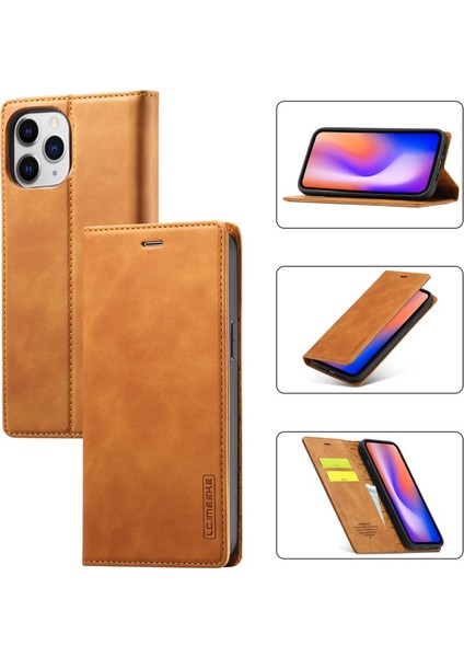 Apple iPhone 13 Pro Için Lc Strong Magnetic Serisi Pu Deri Cüzdan Tasarımlı Telefon Kılıfı - Kahverengi (Yurt Dışından) fırsatları
