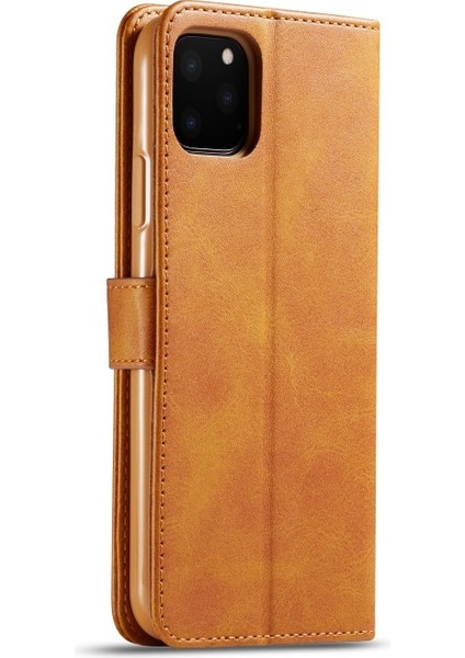Apple iPhone 11 Pro Için Pu Deri Cüzdan Tasarımlı Kılıf - Kahverengi (Yurt Dışından)