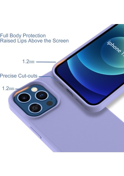 Apple iPhone 13 Pro Max 6.7 Inç Uyumlu Parmak Izi Özellikli Tpu Yumuşak Koruyuculu Telefon Kılıfı - Mor (Yurt Dışından)
