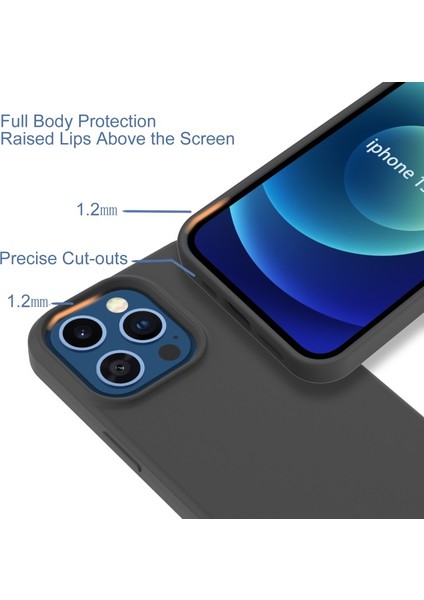 Apple iPhone 13 Pro Max 6.7 Inç Uyumlu Parmak Izi Özellikli Tpu Yumuşak Koruyuculu Telefon Kılıfı - Siyah (Yurt Dışından)