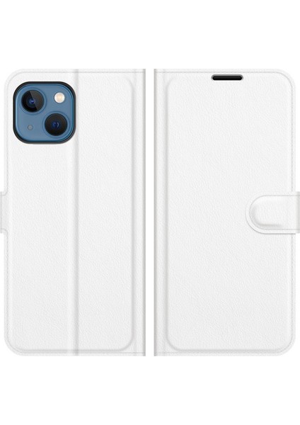 Apple iPhone 13 Mini 5.4 Inç Uyumlu Pu Deri Telefon Kılıfı - Beyaz (Yurt Dışından)