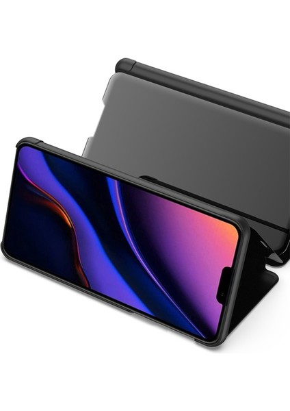 Apple iPhone 11 Pro Max 6.5 Inç Uyumlu Ayna Yüzey Kaplama Deri Telefon Kılıfı - Açık Mavi (Yurt Dışından)