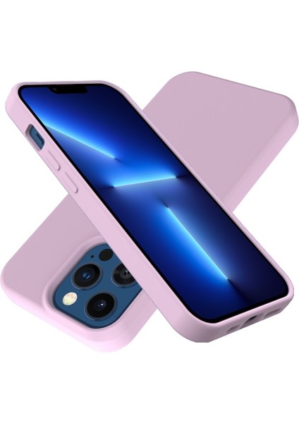 Apple iPhone 13 Pro Max 6.7 Inç Uyumlu Parmak Izi Özellikli Tpu Yumuşak Koruyuculu Telefon Kılıfı - Pembe (Yurt Dışından)