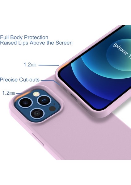 Apple iPhone 13 Pro Max 6.7 Inç Uyumlu Parmak Izi Özellikli Tpu Yumuşak Koruyuculu Telefon Kılıfı - Pembe (Yurt Dışından)
