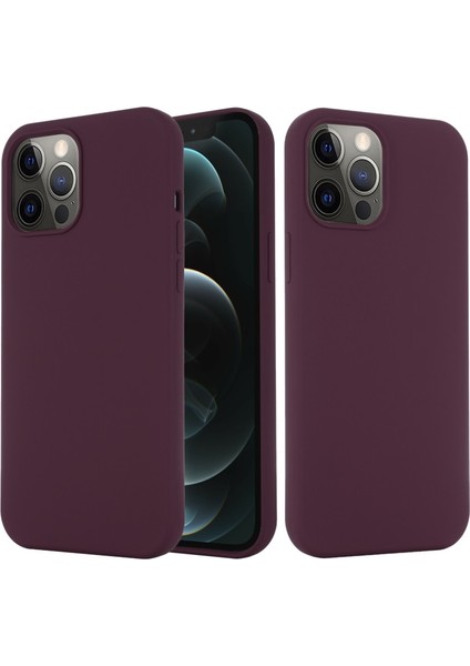 Apple iPhone 13 Pro Max 6.7 Inç Uyumlu Silikon Manyetik Telefon Kılıfı - Koyu Kırmızı (Yurt Dışından)