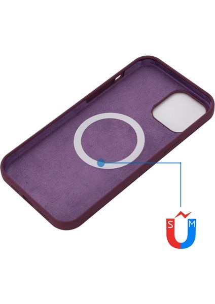 Apple iPhone 13 Pro Max 6.7 Inç Uyumlu Silikon Manyetik Telefon Kılıfı - Koyu Kırmızı (Yurt Dışından) fiyatları