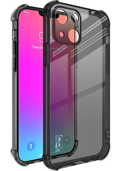 Apple iPhone 13 Mini 5.4 Inç Uyumlu Darbeye Dayanıklı Tpu Telefon Kılıfı - Şeffaf Siyah (Yurt Dışından)