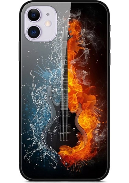 Apple iPhone 12/12 Pro Uyumlu Desen Baskılı Temperli Cam + Tpu Hibrit Kılıfı - Çok Renkli (Yurt Dışından)
