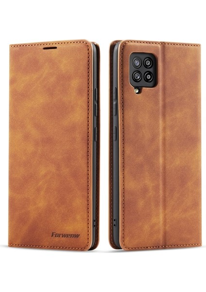 Fantasy Serisi Samsung Galaxy A12 Için Deri Telefon Kılıfı (Yurt Dışından)