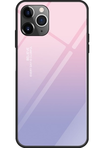 Apple iPhone 12/12 Pro Uyumlu Desen Baskılı Temperli Cam + Tpu Hibrit Kılıfı - Çok Renkli (Yurt Dışından)