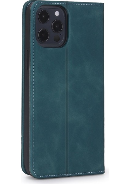 Apple iPhone 12/12 Pro Uyumlu Manyetik Tokalu Pu Deri Telefon Kılıfı - Mavi (Yurt Dışından) fırsatları