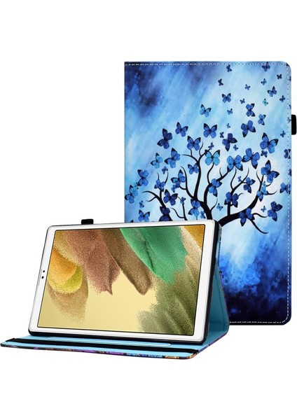 Samsung Galaxy Taba7 Lite 8.7-Inç Ile Uyumlu Elastik Bant Tasarımlı Desenli Tablet Kılıfı (Yurt Dışından)