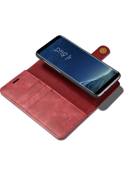 Deri Samsung Galaxy S8 Plus Için Telefon Kılıfı - Kırmızı (Yurt Dışından)