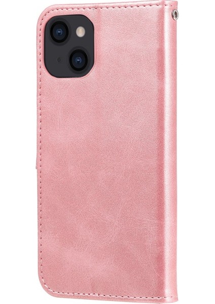 Apple iPhone 13 6.1 Inç Uyumlu Deri Cüzdan Telefon Kılıfı - Pembe Altın (Yurt Dışından) fiyatları