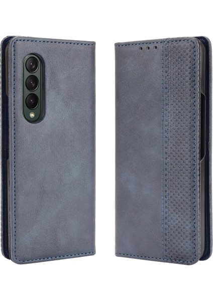 Samsung Galaxy Z Fold 3 5g Için Retro Stil Cüzdan Işlevli Stand Kapaklı Telefon Kılıfı (Yurt Dışından)