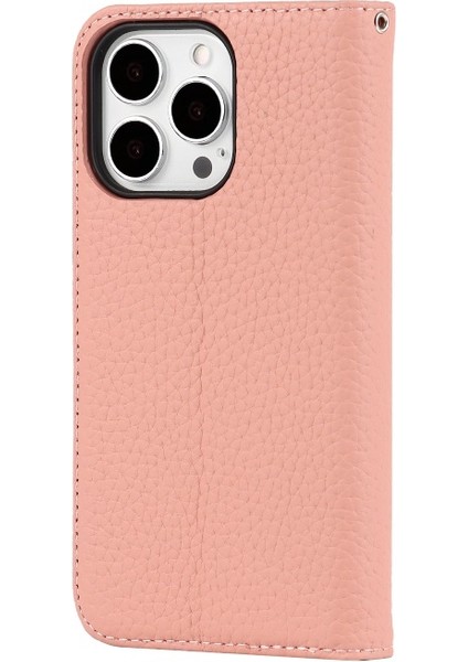 Apple iPhone 13 Pro 6.1 Inç Uyumlu Çizilmeye Dayanıklı Deri Telefon Kılıfı - Pembe (Yurt Dışından) fırsatları