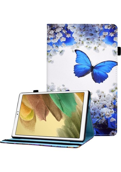 Samsung Galaxy Taba7 Lite 8.7-Inç Ile Uyumlu Elastik Bant Tasarımlı Desenli Tablet Kılıfı (Yurt Dışından)
