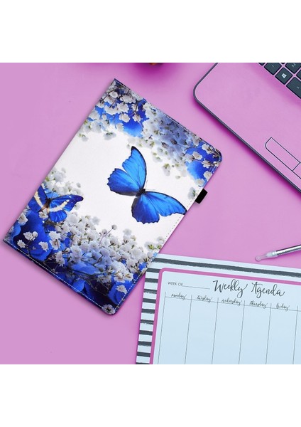Samsung Galaxy Taba7 Lite 8.7-Inç Ile Uyumlu Elastik Bant Tasarımlı Desenli Tablet Kılıfı (Yurt Dışından)
