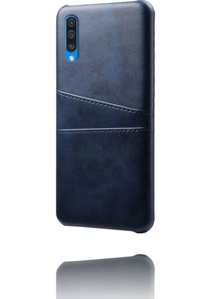 Pu Deri Kaplamalı Samsung Galaxy A50 / A50S / A30S Için Telefon Kılıfı - Mavi (Yurt Dışından)