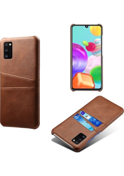 Pu Deri Kaplamalı Samsung Galaxy A41 Için Telefon Kılıfı - Kahverengi (Yurt Dışından)