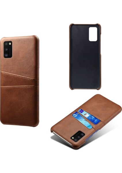 Pu Deri Kaplamalı Samsung Galaxy A41 Için Telefon Kılıfı - Kahverengi (Yurt Dışından)