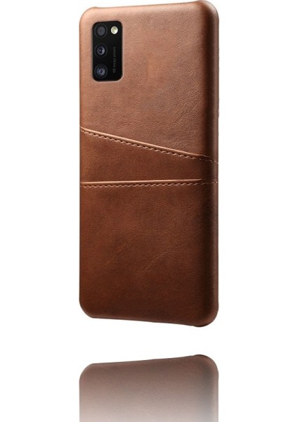Pu Deri Kaplamalı Samsung Galaxy A41 Için Telefon Kılıfı - Kahverengi (Yurt Dışından)