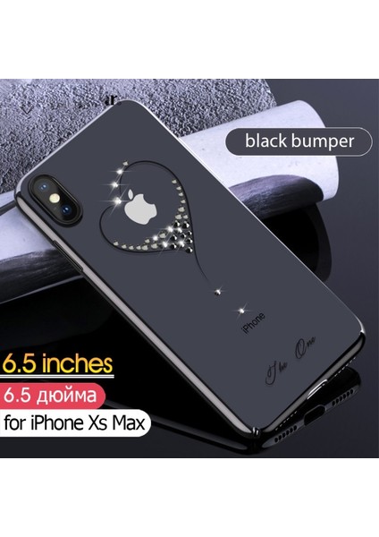 Apple iPhone Xs Max Için Kristal Pc Galvanik Telefon Kılıfı - Siyah (Yurt Dışından) fiyatları