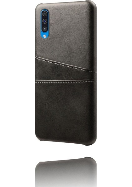 Pu Deri Kaplamalı Samsung Galaxy A50 / A50S / A30S Için Telefon Kılıfı - Siyah (Yurt Dışından)