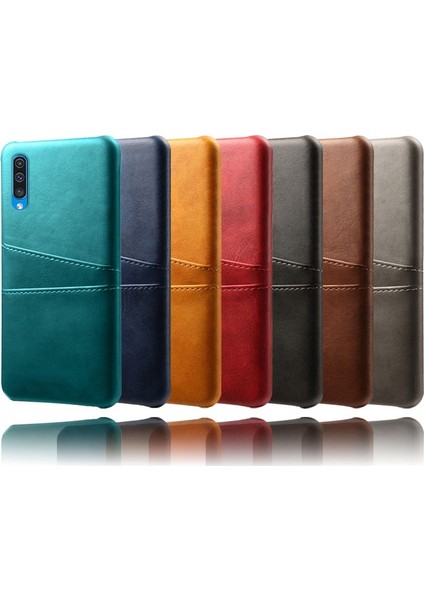 Pu Deri Kaplamalı Samsung Galaxy A50 / A50S / A30S Için Telefon Kılıfı - Siyah (Yurt Dışından)