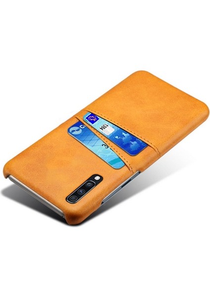 Pu Deri Kaplamalı Samsung Galaxy A70 Için Telefon Kılıfı - Sarı (Yurt Dışından)