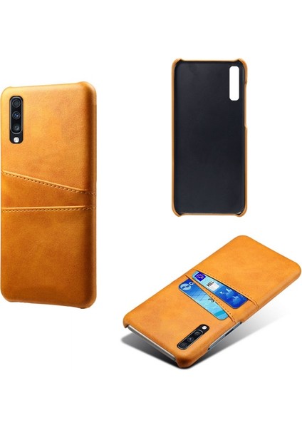 Pu Deri Kaplamalı Samsung Galaxy A70 Için Telefon Kılıfı - Sarı (Yurt Dışından)