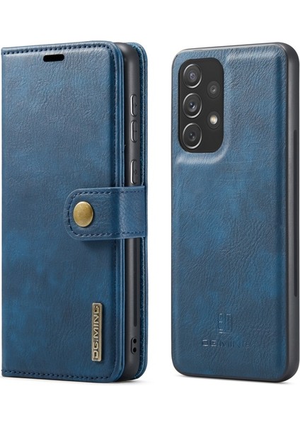 Deri Samsung Galaxy A73 5g Için Telefon Kılıfı - Mavi (Yurt Dışından)