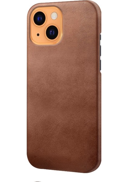 Apple iPhone 13 Için Pu Deri Kaplamalı Pc Telefon Kılıfı - Kahverengi (Yurt Dışından) modelleri