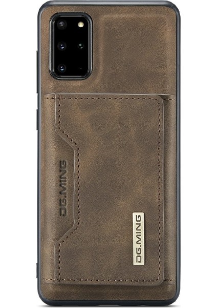M2 Serisi Deri Kaplamalı Hibrit Samsung Galaxy S20 Plus Için Telefon Kılıfı - Koyu Kahverengi (Yurt Dışından)