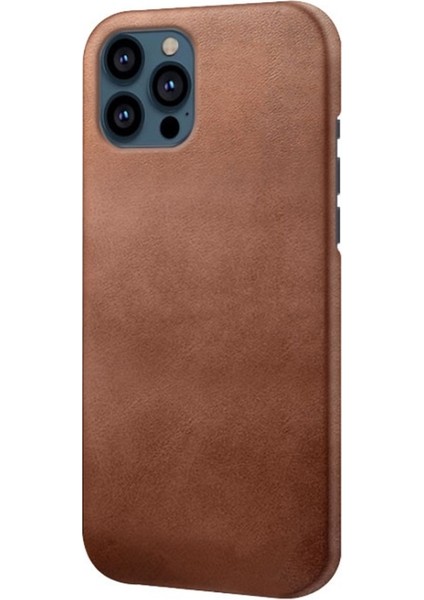 Apple iPhone 13 Pro Için Pu Deri Kaplamalı Pc Telefon Kılıfı - Kahverengi (Yurt Dışından) modelleri