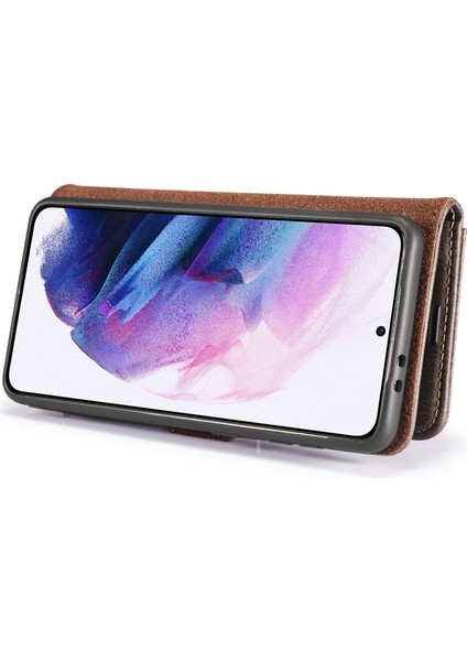 Deri Samsung Galaxy S21 + 5g Için Telefon Kılıfı - Gri (Yurt Dışından)