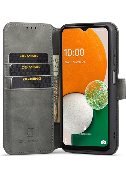 Deri Dayanıklı Samsung Galaxy A13 4g Için Telefon Kılıfı - Gri (Yurt Dışından)
