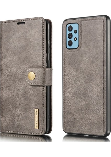 Deri Tpu Samsung Galaxy A32 4g Için Telefon Kılıfı - Gri (Yurt Dışından)