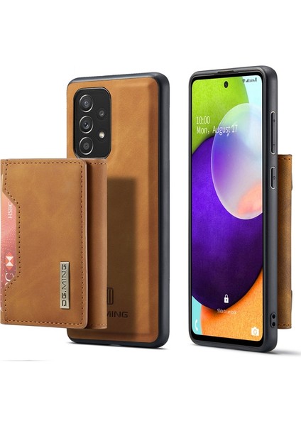 M2 Serisi Deri Samsung Galaxy A52 4g / 5g / A52S 5g Için Telefon Kılıfı - Kahverengi (Yurt Dışından)
