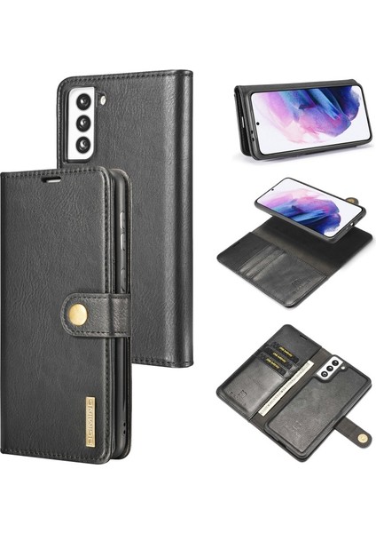Deri Samsung Galaxy S21 + 5g Için Telefon Kılıfı - Siyah (Yurt Dışından)