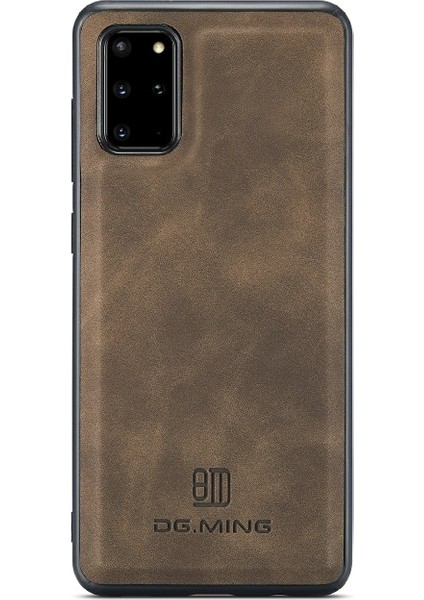 M1 Serisi Deri Kaplamalı Hibrit Samsung Galaxy S20 Plus Için Telefon Kılıfı - Koyu Kahverengi (Yurt Dışından)