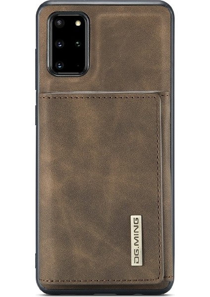 M1 Serisi Deri Kaplamalı Hibrit Samsung Galaxy S20 Plus Için Telefon Kılıfı - Koyu Kahverengi (Yurt Dışından)
