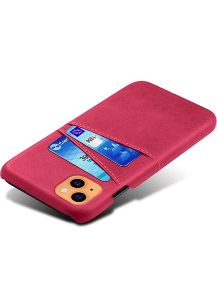 Apple iPhone 13 Mini Için Pu Deri + Pc Çift Kart Yuvalı Telefon Kılıfı - Pembe (Yurt Dışından) fırsatları