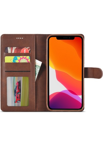 Apple iPhone 13 Mini Için Düşmeye Dayanıklı Standlı Pu Deri Telefon Kılıfı - Koyu Kahverengi (Yurt Dışından) indirimleri