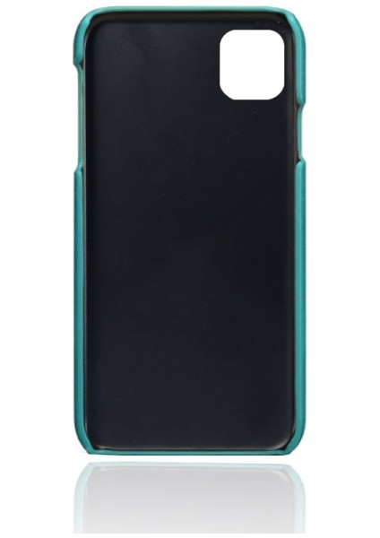 Apple iPhone 11 Pro Max Için Çift Kart Yuvalı Pu Deri Kaplamalı Sert Pc Telefon Kılıfı - Yeşil (Yurt Dışından) modelleri